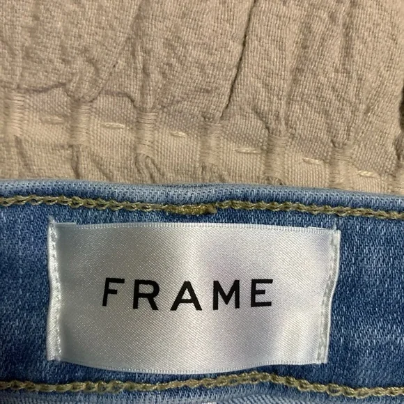 FRAME Women’s Le Crop Mini Boot Classic Blue Denim Jeans Western Boho Festival - Picture 5 of 11